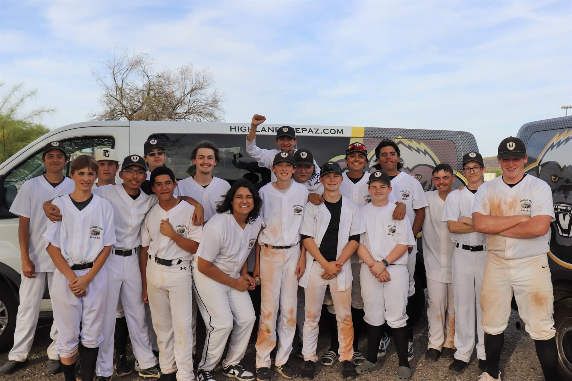 The Highland Prep baseball team before a game