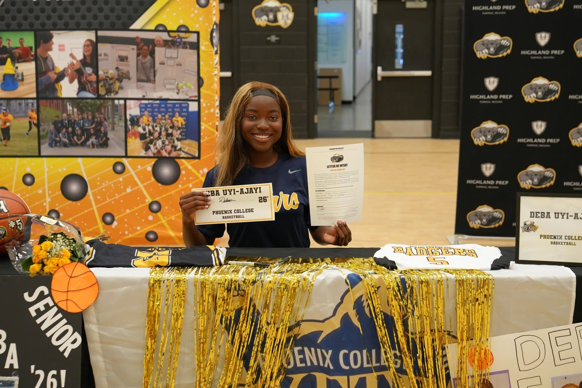 A Highland Prep senior at their college signing