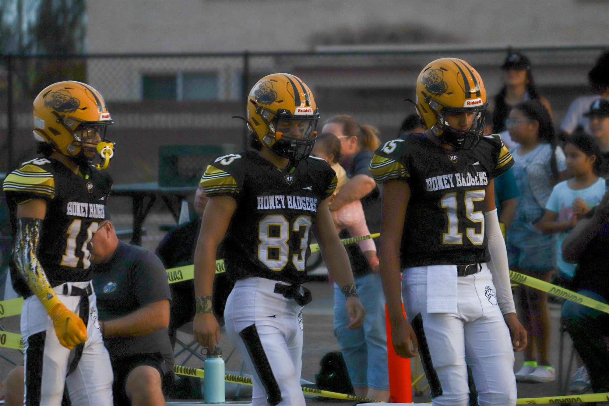 Highland Prep football players on the sideline