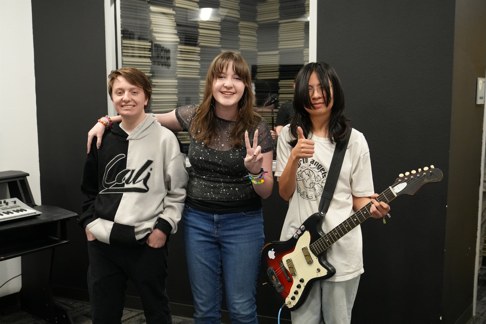 Highland Prep students in the music room