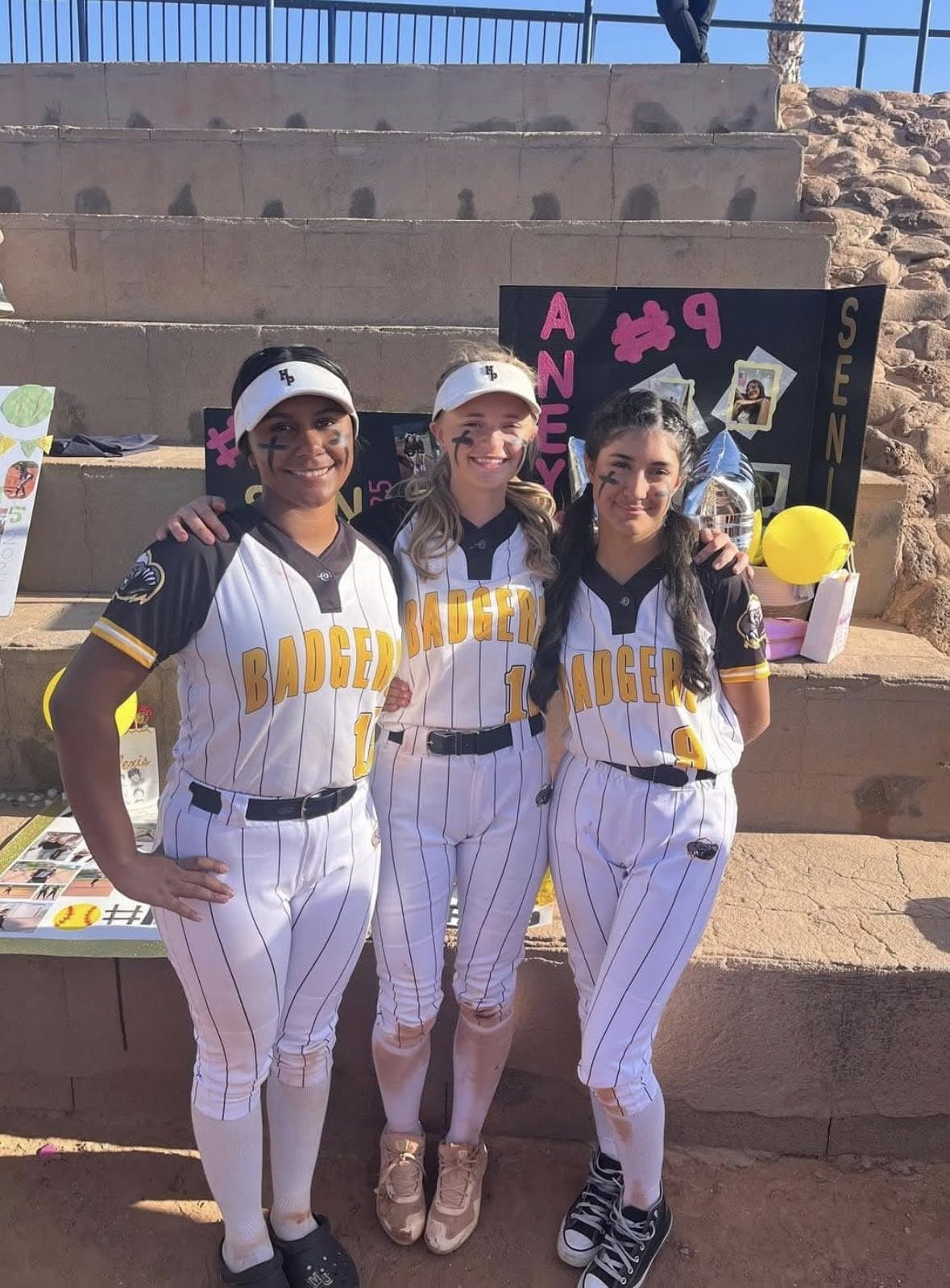 Highland Prep softball players on senior day
