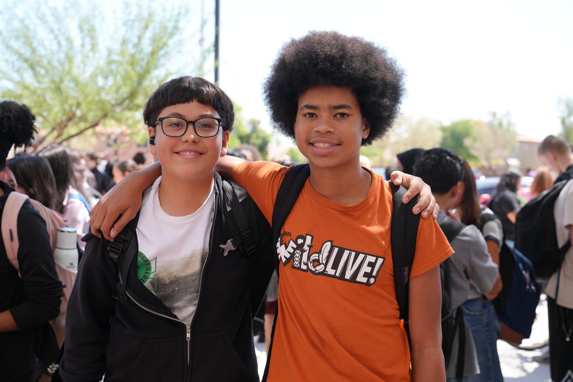 Highland Prep students at an outdoor school event