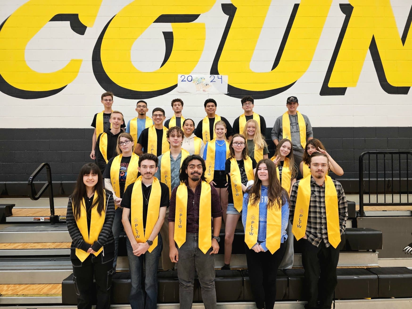 Highland Prep honor students wearing PLTW stoles