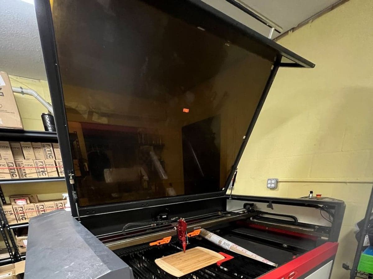 Laser cutter in the Highland Prep fabrication shop