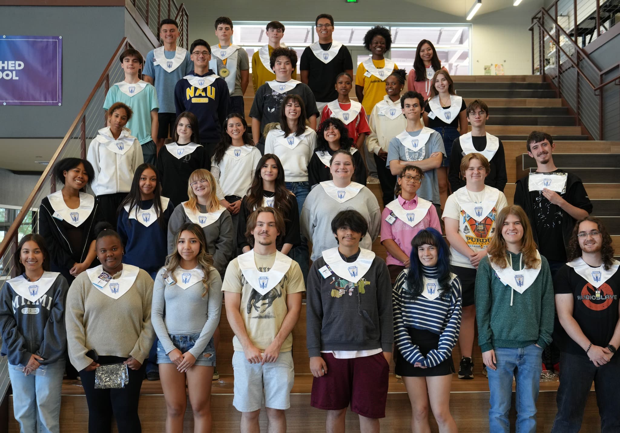 Highland Prep National Honor Society members wearing their honor stoles